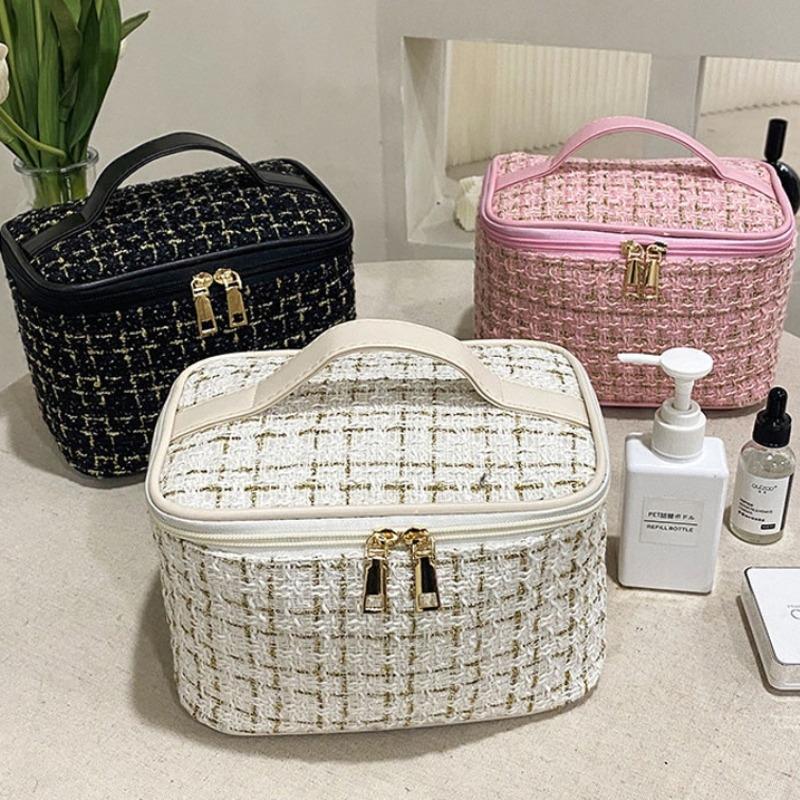 Классические вязаные косметички и чехлы для путешествий, портативная ручная кладь для макияжа, большая вместительная сумка-органайзер для туалетных принадлежностей, сумка для хранения BX100