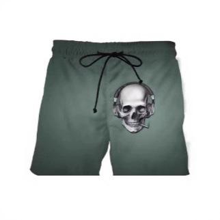 Beach Shorts Men's 3D Skull Print, Informal Sports Shorts, Comfortable Surf Shorts for Summer