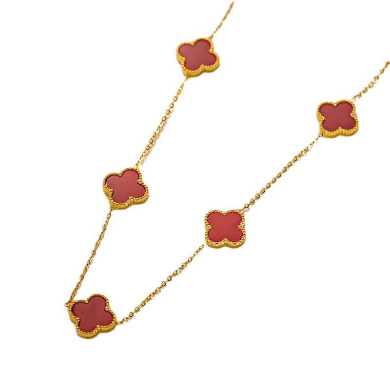 Ожерелье с четырехлистным клевером Lucky 18K, двухстороннее модное ожерелье New Temperament Hundred для женщин