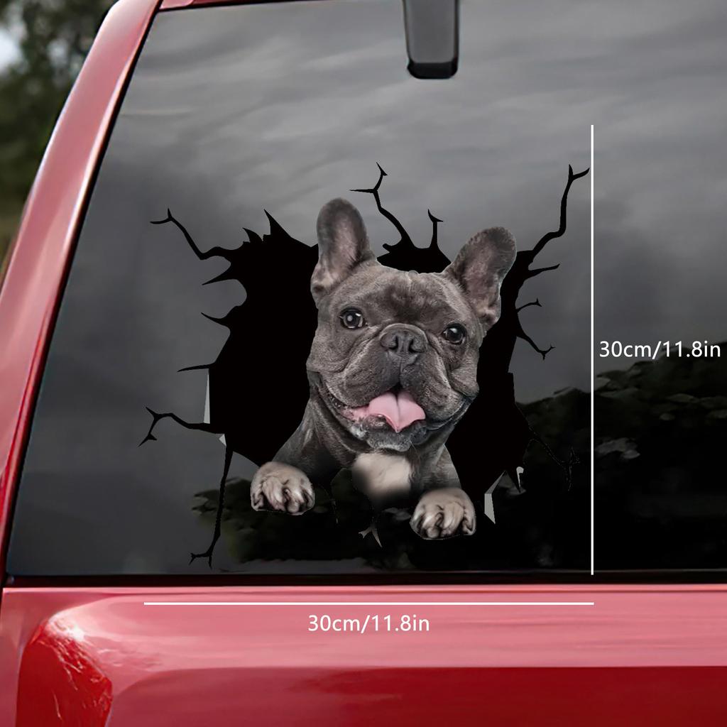 3D наклейка с трещиной для собаки, пластиковая наклейка из ПВХ, наклейка на окно автомобиля, забавные наклейки для ноутбука