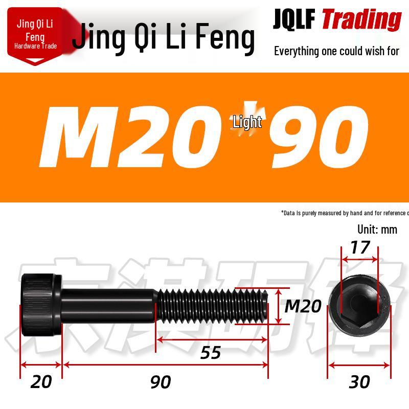 M20-M27 High Strength Blackened Hex Socket Head Cap Screw with Knurled Cylindrical Half Thread