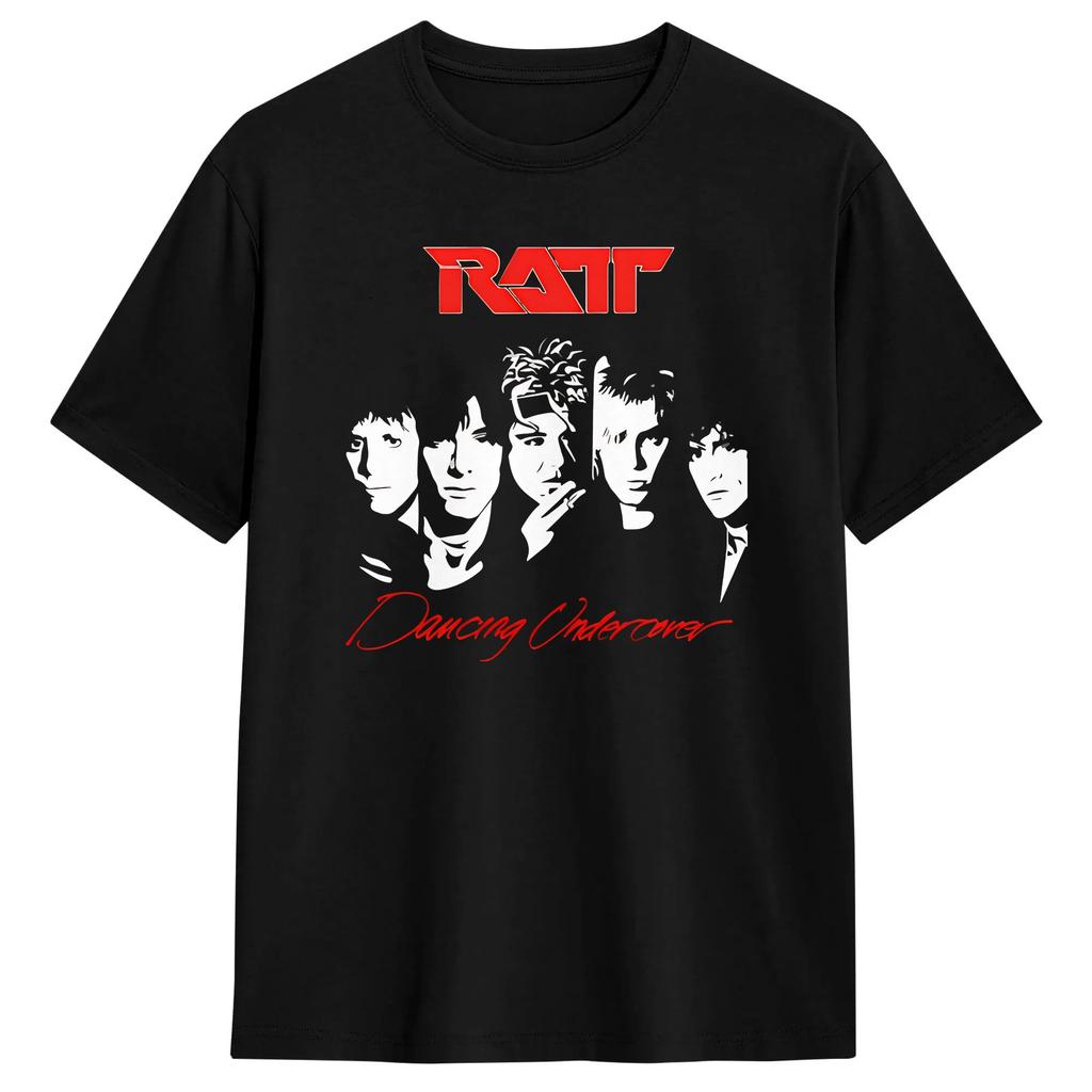 Унисекс Футболка Hair Metal Ratt Band Арт Хипстер Чистый Хлопок Футболка с коротким рукавом Футболка с круглым вырезом Одежда 4XL 5XL 6XL