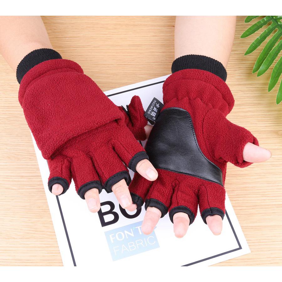 Double Layer Warm Thickened Non-slip Touch Screen Half Finger Cycling Ski Snowboard Fishing Gloves