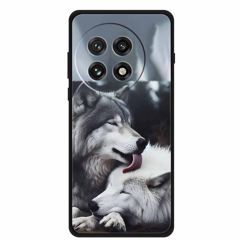 Чехол для телефона OnePlus Ace 5 5G Мягкий черный силиконовый чехол с волком для OnePlus 13 5G Ace 5 Ace5 Pro 13R Задняя крышка Чехол Ударопрочный