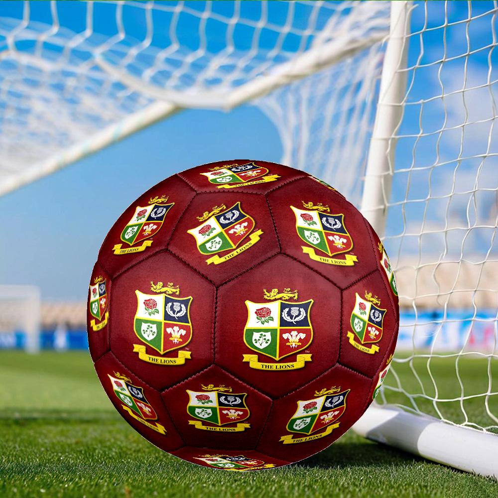 British & Irish Lions Size 5 Soccer Ball, Suitable for Training and Matches, High-Elasticity, Wear-Resistant Material Gift for Fan