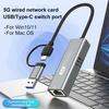 USB/Type-C To Ethernet Adapter 5000Mbps High Speed Dual Interface Universal Ethernet Adapter