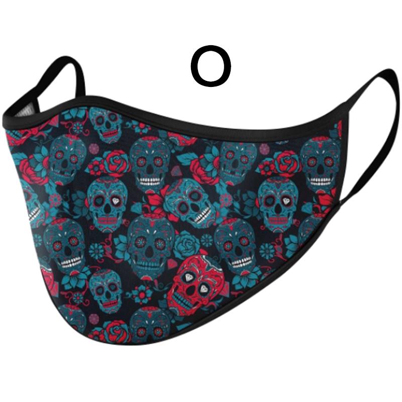12 цветов Хэллоуин 3D печатная маска многоразовая рот-муфель Экологическая мода Спорт на открытом воздухе