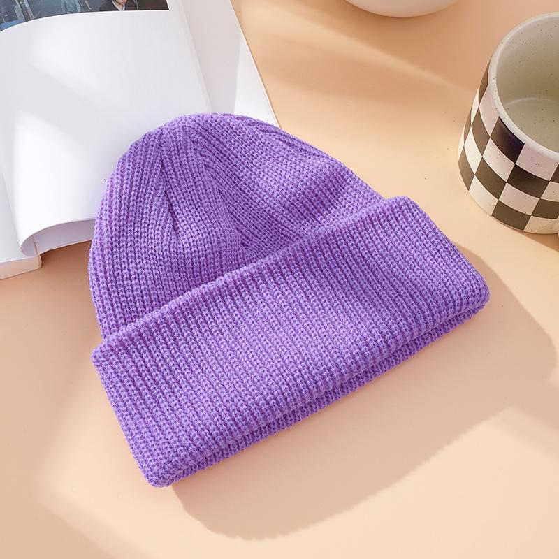 Winter Out Warm Melon Fur Hat, Knitted Hat Women, Knitted Hat Men's Solid Color Versatile Couple Pullover Hat