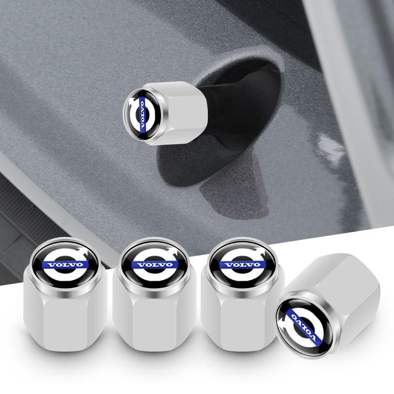 5PCS Aluminum Alloy Car Wheel Tire Valve Caps Dustproof Stem Cover for Volvo Rdesign XC60 XC90 XC40 V50 V60 EX30 S60 C30 V70 AWD