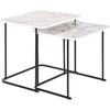Tables - DKD Home Decor - Lot de 2 - Métal et MDF - Blanc et Noir - 49 cm de hauteur