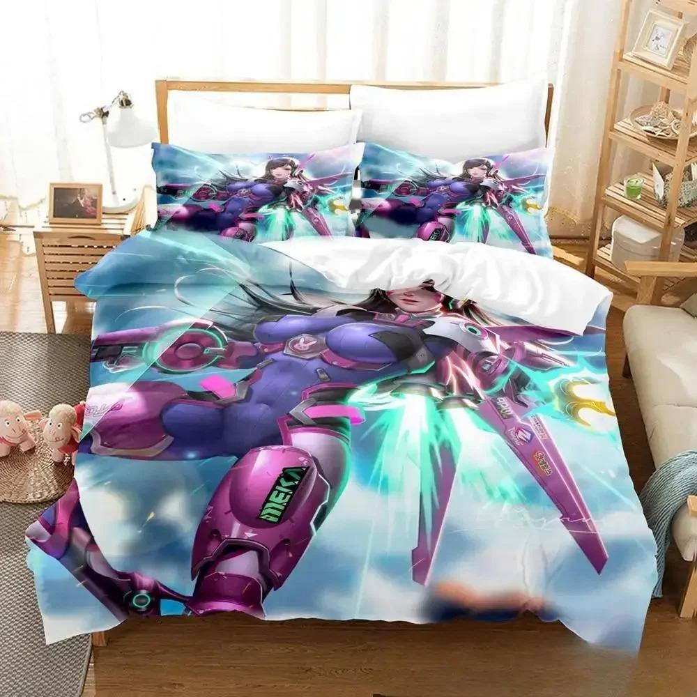 Новый Аниме Dva Overwatch Комплект постельного белья Пододеяльник Одеяло Подушка King Queen Twin Размер для Мальчиков Девочек Взрослых