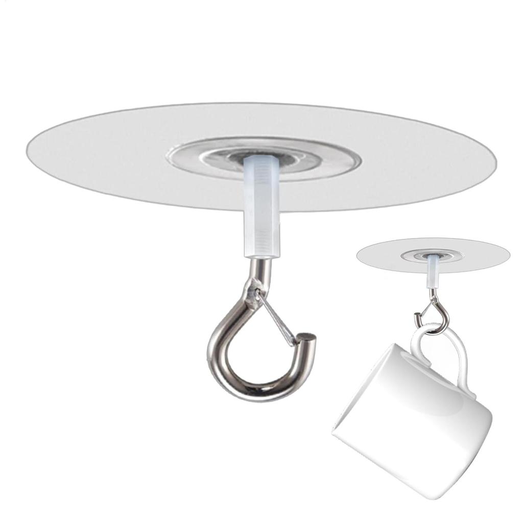 Adhesive Ceiling Hook No-Drill Ceiling Hooks with Strong Bearing Capacity Hooks for Balloons Wind Chimes Lights Decoration