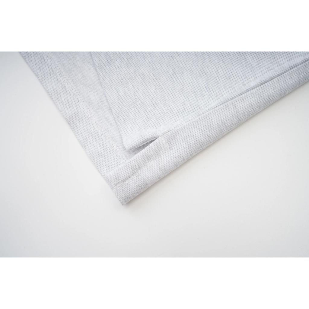 Мужская рубашка поло с длинным рукавом серого цвета с синими и желтыми акцентами, с логотипом и вышивкой «Мадрид»