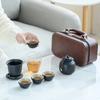 Portable Travel Tea Set, Small Set, Outdoor Teacup, One Pot, Three Cups of Glass Express Cup, Teapot Gift
