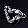 Мужской властный браслет из нержавеющей стали с головой волка, браслет ручной работы, цепочка с круглыми звеньями