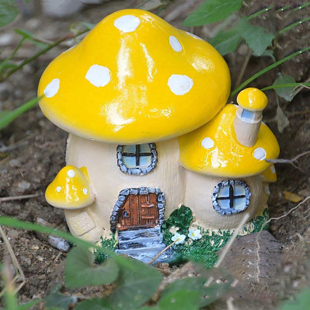 Scenery Making Miniature Mushroom House Fairy Garden Decor Micro Landscape Toadstool Figurines