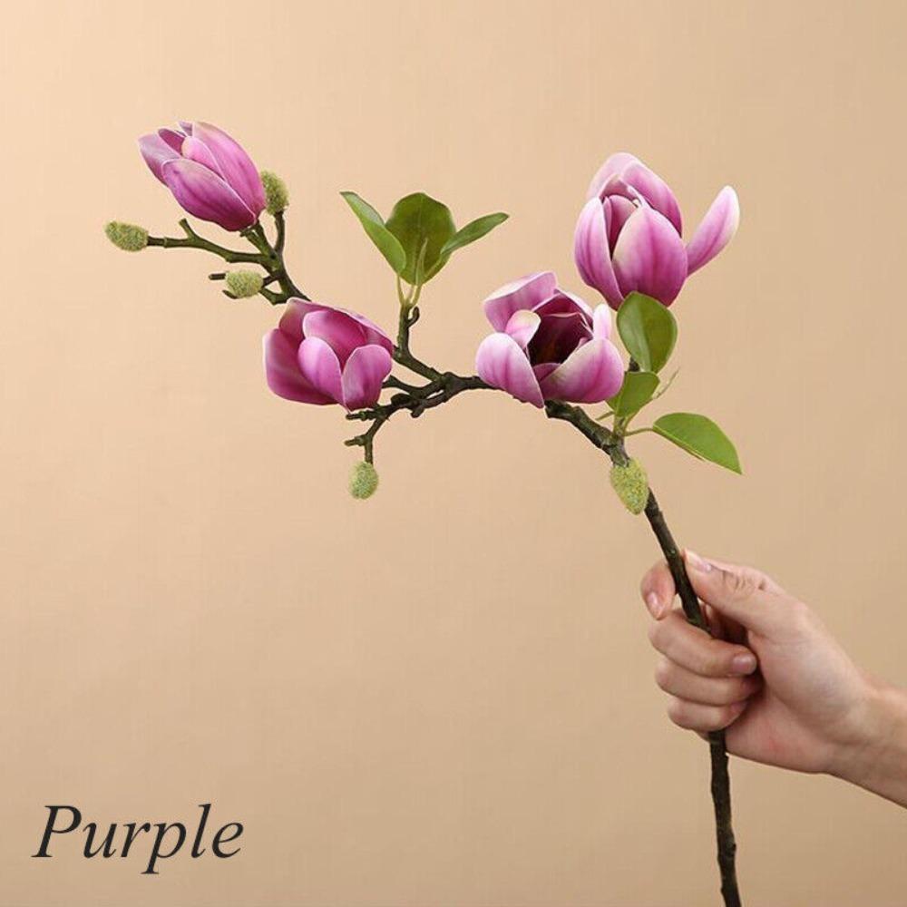 Decoration Film Feel Faux Flower Branch Decorative Flowers Magnolia Bouquet Artificial Flowers