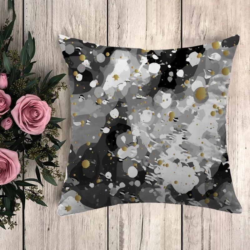 Подушка в стиле аниме с черным золотым принтом Декоративные наволочки Наволочка для дивана Подушки Чехол для подушки x Декоративные подушки