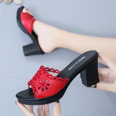 Модные женские пантуфли с открытым круглым носком, дизайн Sapatos Feminino, однотонные, модные, удобные тапочки-сандалии на танкетке для женщин, лето
