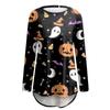 Women's Fashion Casual Long Sleeve Halloween Print Round Neck Pullover Top Blouse
