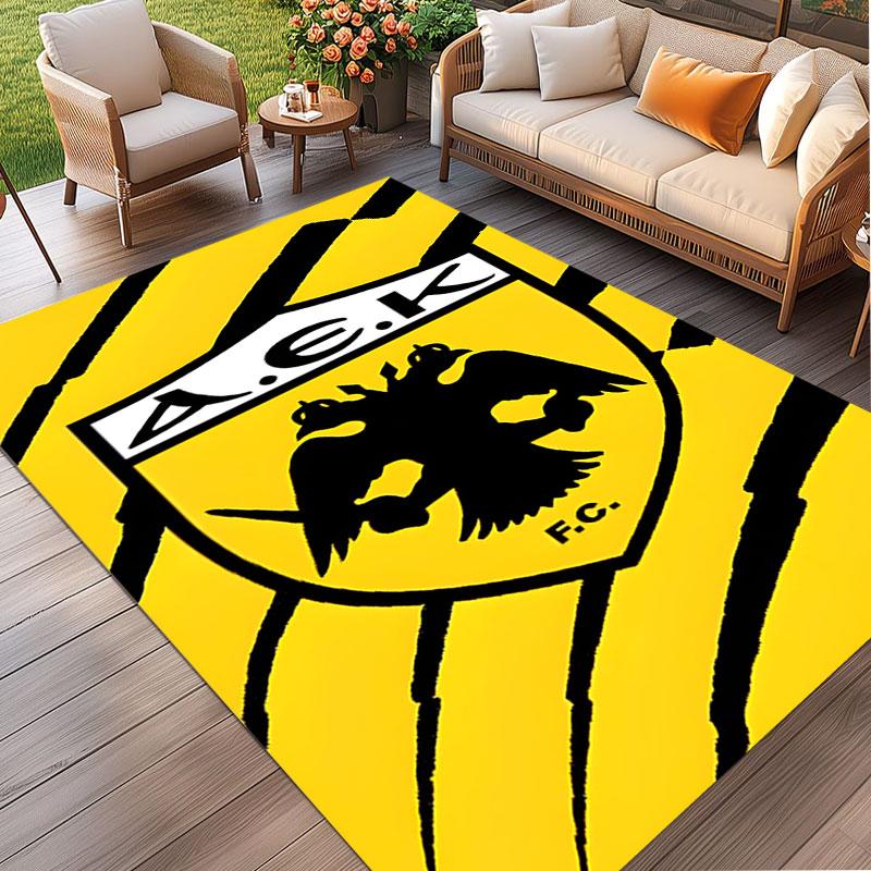 AEK Athens FC Print Rug, Washable Floor Carpet, For Entryway Dorm Laundry Room Office Study, Home Decor Birthday Christmas Gift