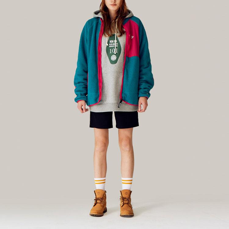 New Era FW21 Флисовая куртка с молнией, блоками цвета и множеством карманов, унисекс, сине-зеленая 12866474