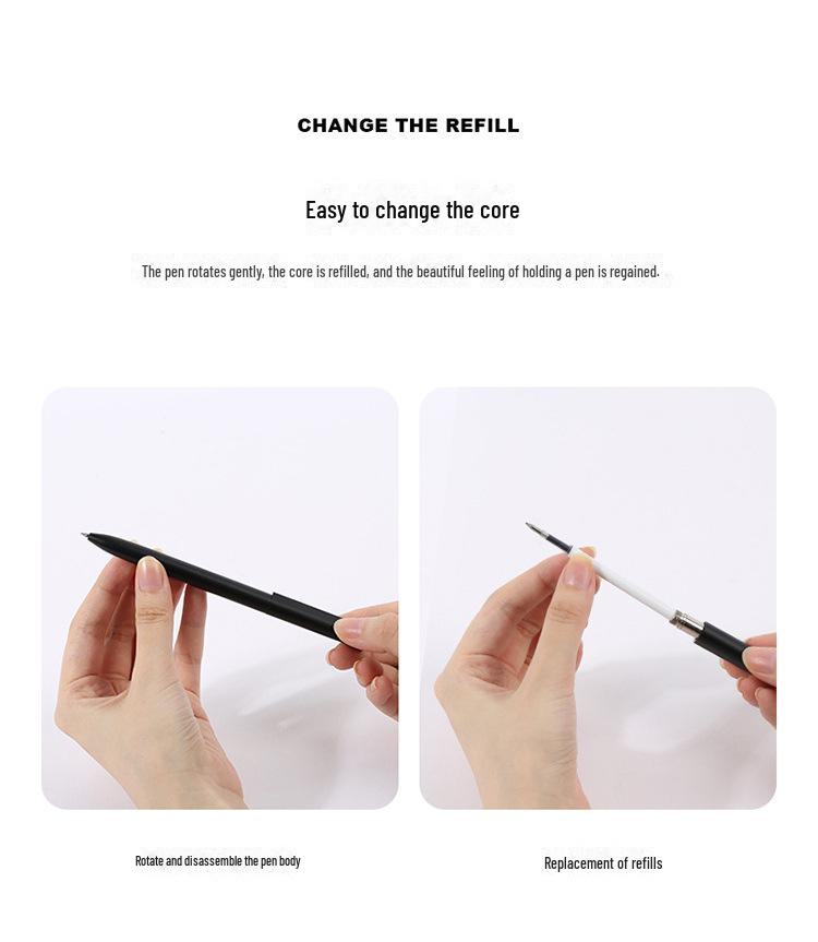 Вращающаяся металлическая гелевая ручка Beifa - черная 0,5 мм, стильный фирменный подарок