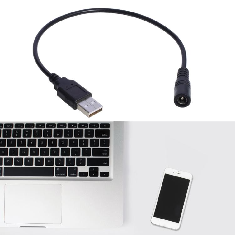 30см USB на DC 5.5x2.1мм 5В Кабель питания Штекер USB на штекер DC (бочка) Провод