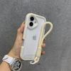 Прозрачный чехол для телефона со стразами и блестками для iPhone 16 16E 15 14 13 12 11 Pro Max 16Plus 16Pro С ремешком-шнурком