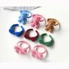 Fashion Adjustable Retro Party Jewelry for Women Flocked Ring Rabbit Bear Flower Gifts