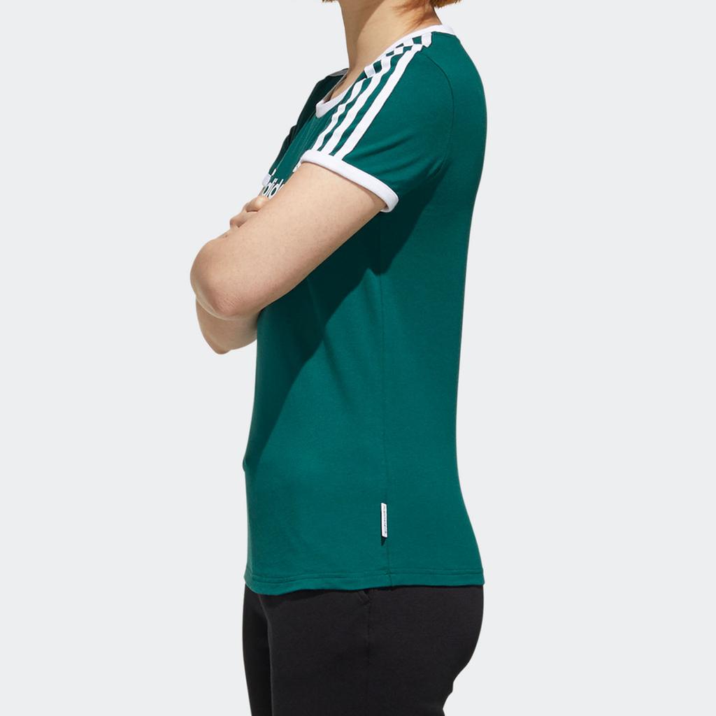 adidas Влагоотводящая футболка с круглым вырезом и коротким рукавом, женские топы, зеленый цвет GP5903