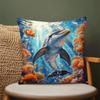 1pc Underwater World Throw Pillow Covers, Farmhouse Decor Outdoor Furniture Swing Seat Bench Chair Decorative Cushion Cover