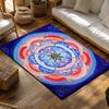 Bohemian Area Rug Mandala Carpet Meditative Floor Mat Spiritual Home Decor Yoga Room Accent Peaceful Living Unique Design Non-Sl