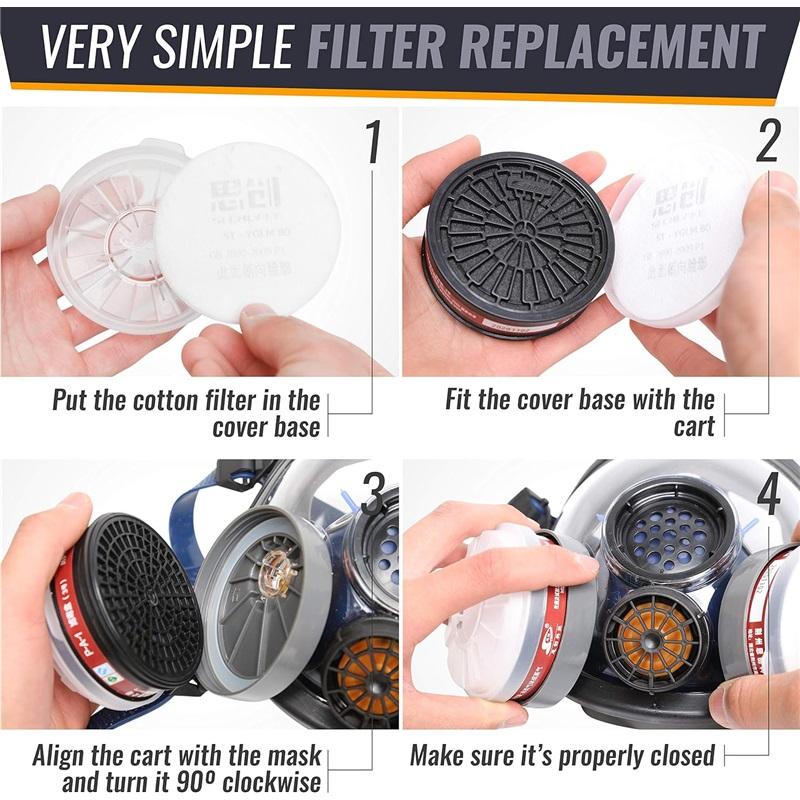 Прочные 20 шт.(10pack) Предфильтр Картридж от органических паров Респираторный фильтр хлопок Для P-A-1 P-B-1 P-K-1 P-E-1, Белый,