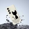 For Samsung Galaxy S25+ Case Black Cat on the Wall Pattern Printing Straight Edge TPU Phone Back Cover