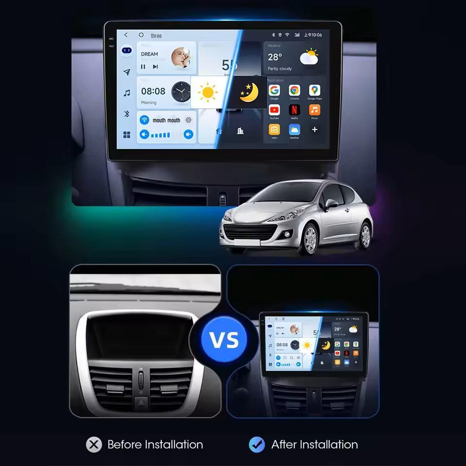 Peugeot 207 Cross-Border Android GPS-навигационная система с HD камерой заднего вида и CarPlay