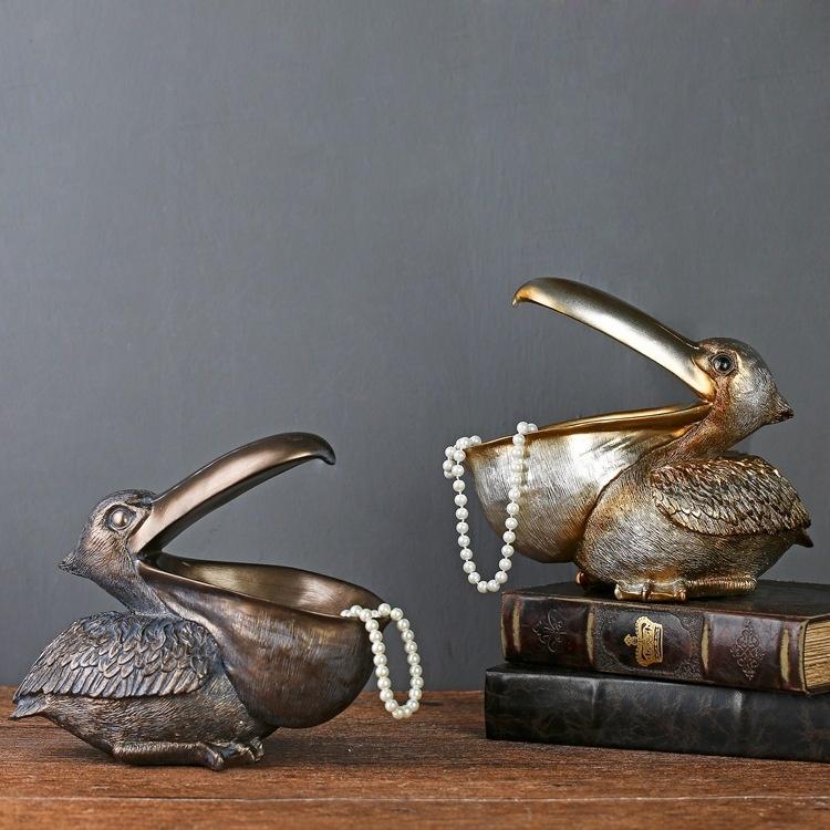 Большой рот Pelecanus Bird Домашний органайзер Смола Art Craft для ключей Смартфон Ноутбук Ножницы Чехол для дистанционного управления Держатели для мелких предметов