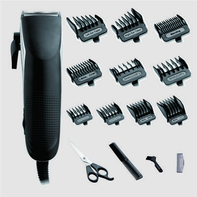 Бытовая профессиональная электрическая машинка для стрижки волос поставляется с расческой-ножницами, 10 аксессуарами для расчески с ограничением уровня шума, низким уровнем шума для взрослых, детей и всей семьи.
