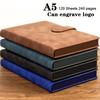 A5 Leather Business Notebook, Buckle Notepad, Student Diary, Ledger, Meeting Minutes, Travel Log, 120 Sheets, 240 Pages