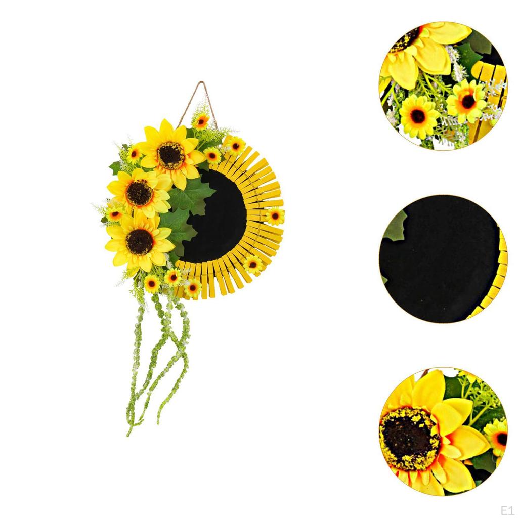 Подсолнух Венок Подвесной Орнамент Художественный Подвесной Декоративный Деревянный Знак Украшение Входной Двери Для Крыльца