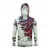 Outdoor sunscreen clothing, ice silk long-sleeved fishing clothing, quick-drying breathable hoodie, face towel, integrated mosquito-proof clothing +