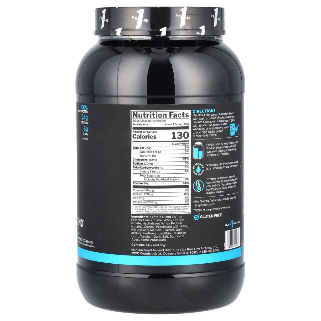 Whey Blend, Protein Powder Drink Mix, Fudge Chocolate, 910G (2.01Lb)