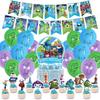 Monsters University Birthday Decorations Party Set, Monsters, Inc. Cartoon Characters, Cute Kids, Boys, Girls, Green, Purple, Blue, Garland, Happy