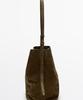 Massimo Dutti Washed Split Suede Bucket Bag