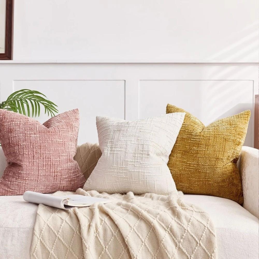 Bamboo Yarn Texture Throw Pillow Covers Solid Color Sofa Cushion Covers  Home Bedroom