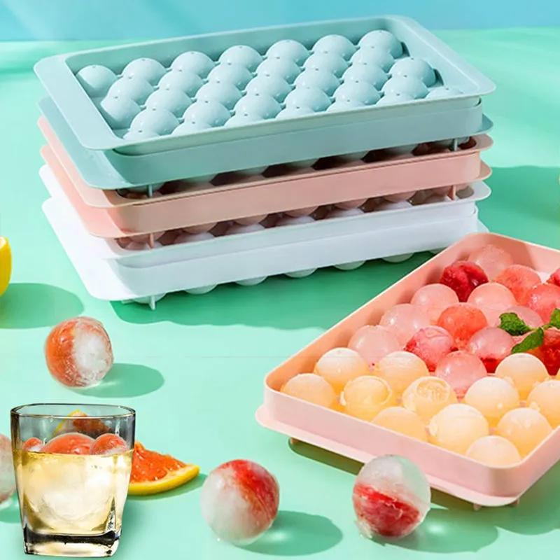 Круглый силиконовый лоток для льда, морозильная камера, легко выпускаемый ящик для консервации пудинга с желе и льдом, бар