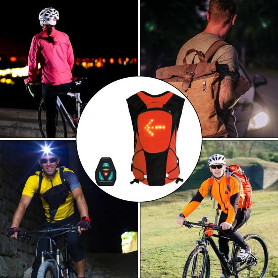 5л рюкзак для велоспорта, светящийся светодиодный указатель поворота, светоотражающая безопасная ночная езда, бег, кемпинг, USB аккумуляторная уличная водонепроницаемая сумка