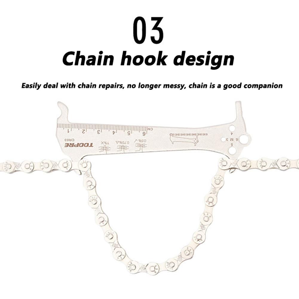3-in-1 Bicycle Chains Gauge Portable Stainless Steel Bike Chain Wear Indicator Caliper Cycling Parts