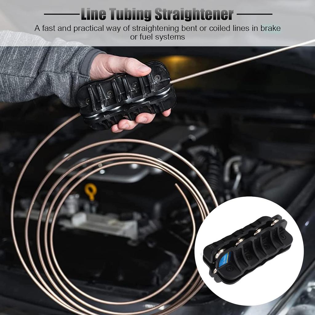 Tube Straightener 5/8" PVC and Aluminum Handheld Brake Line Straightener Tool for Tube Pipe Fuel Line Bench Clamp