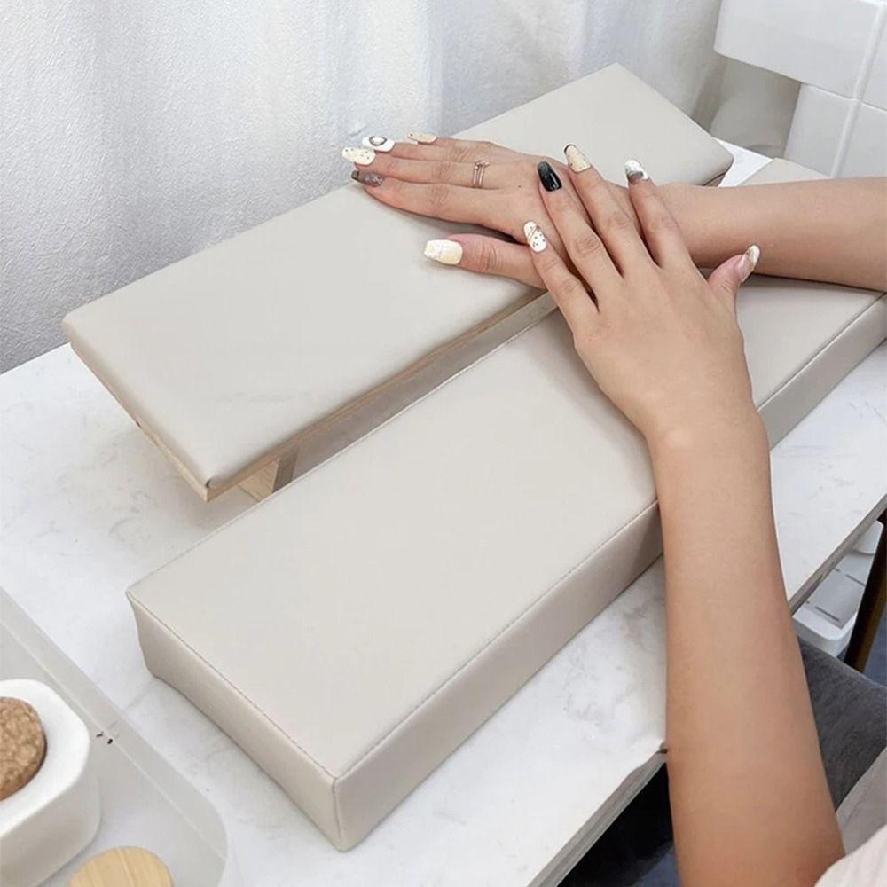 Wooden Base Beveled Hand Pillow Tilt Design Nail Art Stand Nail Arm Rest Cushion Nail Accessories